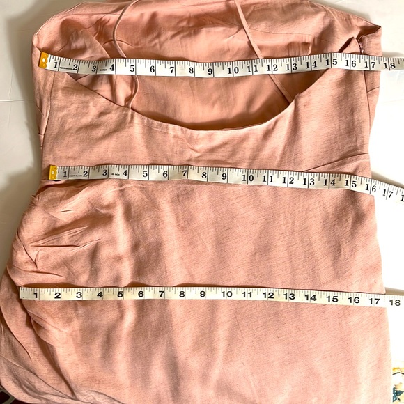 BY ANTHROPOLOGIE RUCHED ASYMMETRICAL MIDI DRESS PINK COLOR SIZE 14 NWT - Picture 13 of 13
